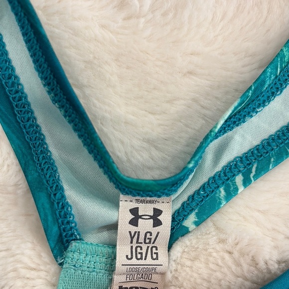 Under Armour Blue and green athletic tank top size youth large - Picture 3 of 4